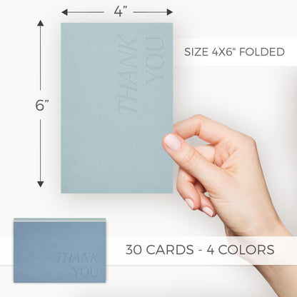 Beautiful Thank You Cards Set of 30 With Envelopes and Stickers - Elegant Blank Cards For Personalized Notes - Perfect Bulk Stationary Set For All Occasions incl. Weddings, Business & Baby Showers