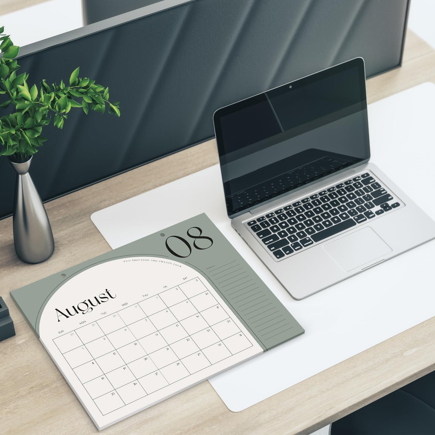 Aesthetic Sage Green Desk Calendar 2024-2025 - Runs From February 2024 Until July 2025 - The Perfect Desktop/Wall Calendar 16"x12" for Easy Organizing