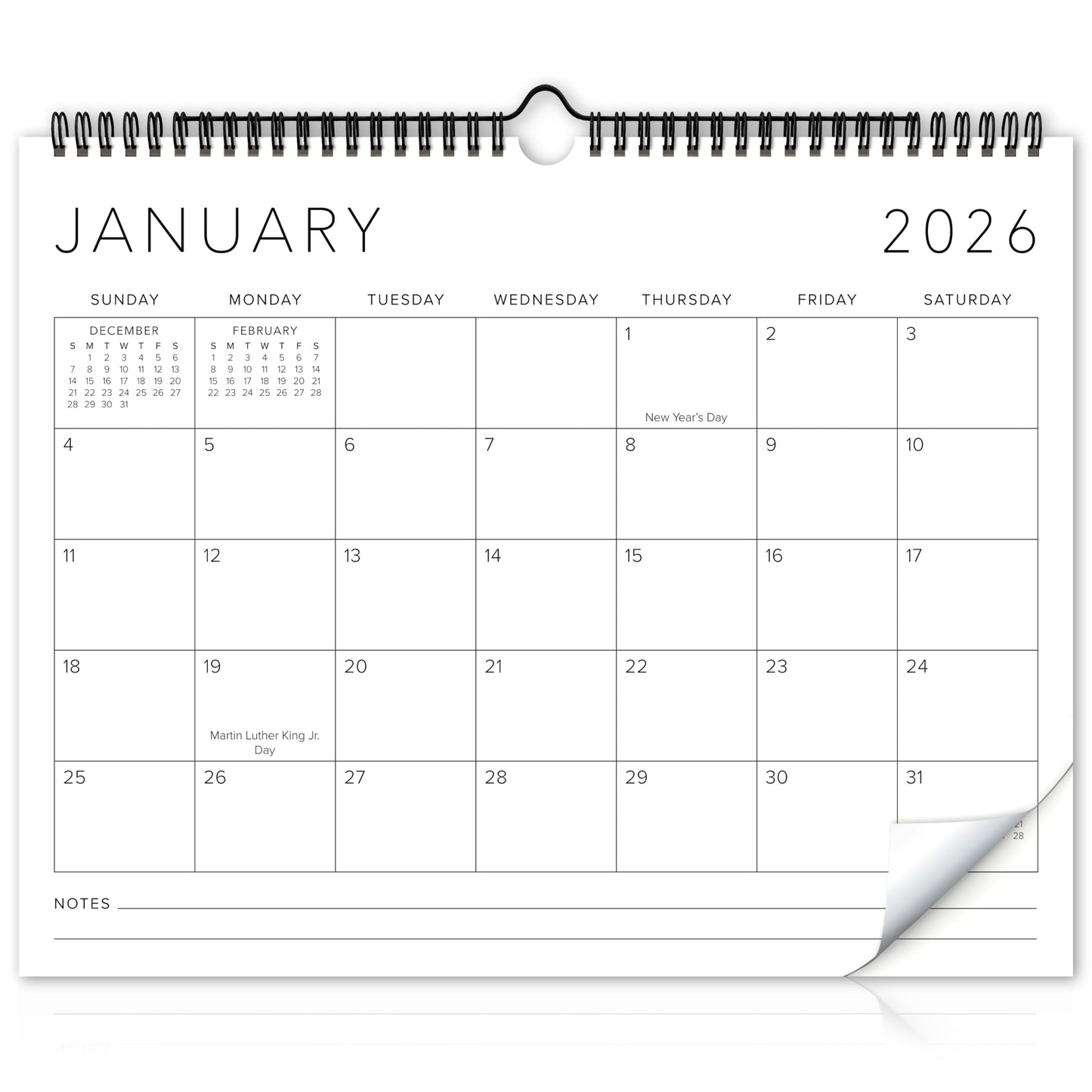Beautiful 2026 Wall Calendar - Runs from January 2026 until July 2027 - Large 14.5" x 11.5" Office Wall Calendar for Easy Organizing
