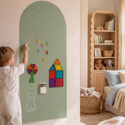 Magnetic Wall Decal Board for Kids - Great Writing Chalk Board Set