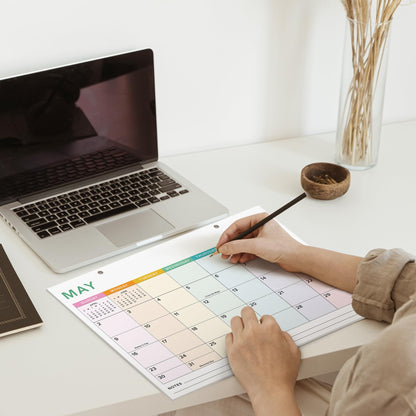 Colorful 2026 Desk Calendar - Runs From January 2026 Until July 2027 - Large Easy to Track Office Desktop/Wall Calendar 16"x12" for Effortless Organizing