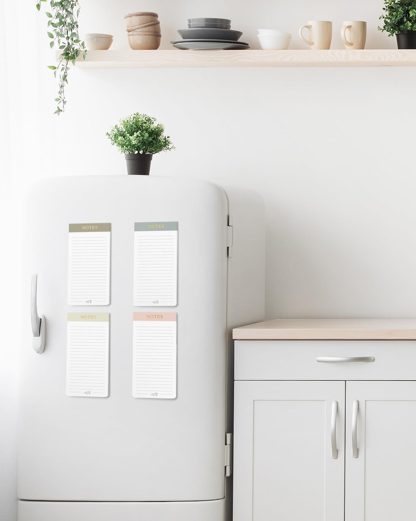 Beautiful Magnetic Notepads for Fridge - Set Of 4 Modern Note Pads With Lined Pages to Easily Write Notes & Make Grocery/Shopping Lists - The Perfect To Do Pad w/ Strong Magnets for Your Refrigerator