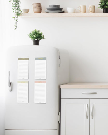 Beautiful Magnetic Notepads for Fridge - Set Of 4 Modern Note Pads With Lined Pages to Easily Write Notes & Make Grocery/Shopping Lists - The Perfect To Do Pad w/ Strong Magnets for Your Refrigerator