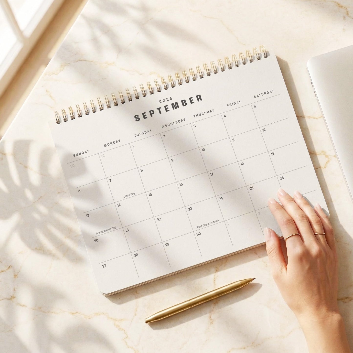 Beautiful Monthly Planner 2026–2027 – Top Spiral-Bound Calendar Book with Monthly Layouts, 8.5 x 10.95 in
