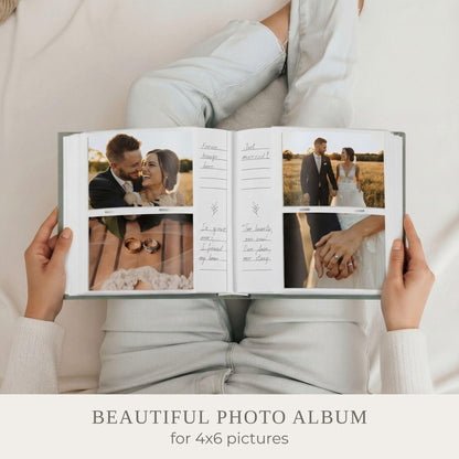 Beautiful Photo Album for 4x6 Pictures - Perfect Picture Book for Wedding, Baby Shower and more - 200 Photo Slots Albums to Collect Your Memories