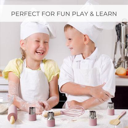 Wooden Cooking & Baking Set for Kids - Safe & Real Kitchen Tools Give Toddlers a Fun Cooking Experience - Durable Utensils are Perfect for Gifting to Create Lasting Family Memories