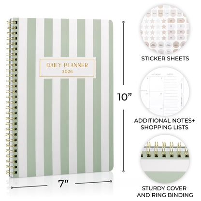 Beautiful 2026 Daily Planner - 7" x 10" Planner for Women or Men with Weekly & Monthly Spreads for Easy Planning - Beautiful Calendar Book to Organize Tasks and Boost Productivity