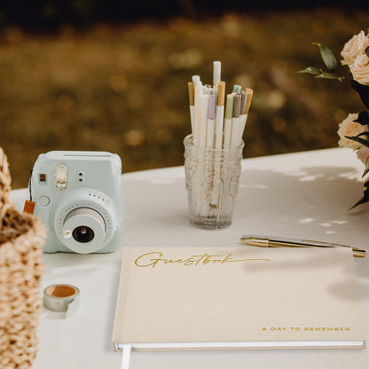 ZICOTO Beautiful Wedding Guest Book for Your Wedding Reception - Simply Elegant Guestbook to Sign in and Add Polaroid Photos - The Perfect Baby Shower Guest Book for The Special Day