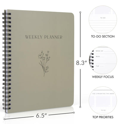 Beautiful Daily and Weekly Planner - To Do List Notebook to Easily Organize Your Agendas And Boost Productivity in School Or At Work - Stylish College or Office Supplies For Women