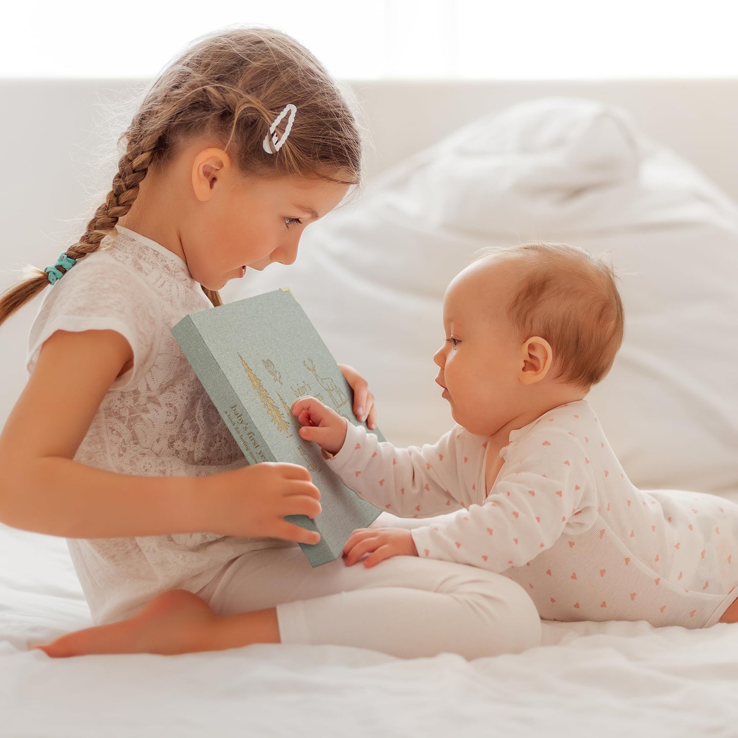 Keepsake Baby Memory Book for Boys and Girls - Timeless First 5 Year Baby Book - Neutral Journal Scrapbook or Photo Album - Record a Milestone for Every Event from Birth to Age 5