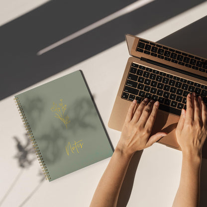 ZICOTO Aesthetic Spiral Notebook Set of 3 For Women 10.5 x 8 - Large College Ruled Journal/Notebook with Large Pockets And Lined Pages - Perfect Supplies to Stay Organized at Work or School