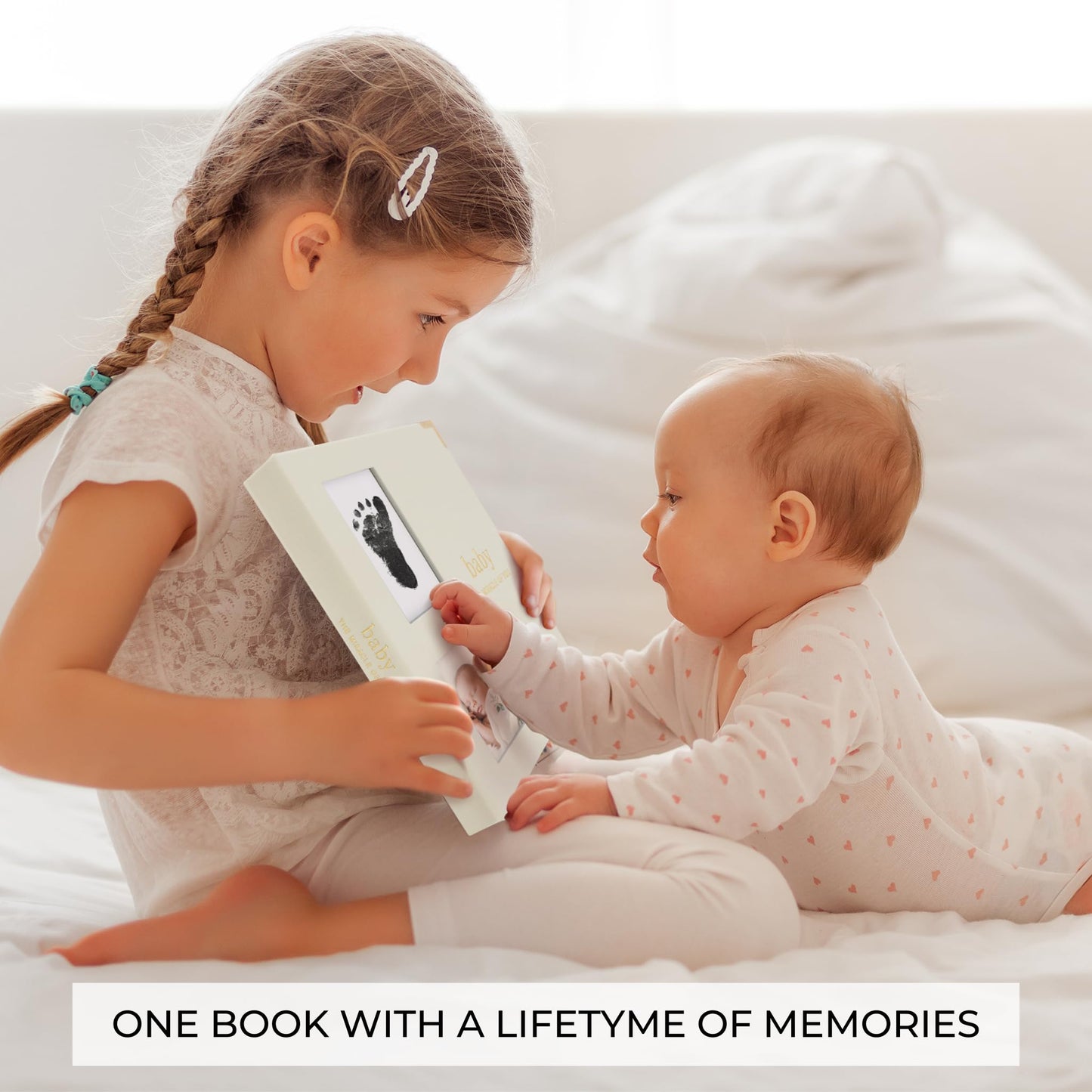 Keepsake Baby Memory Book for Boys and Girls – Timeless First 5 Year Baby Book With Photoslots – Cute Journal Scrapbook or Photo Album - Record a Milestone for Every Event from Birth to Age 5