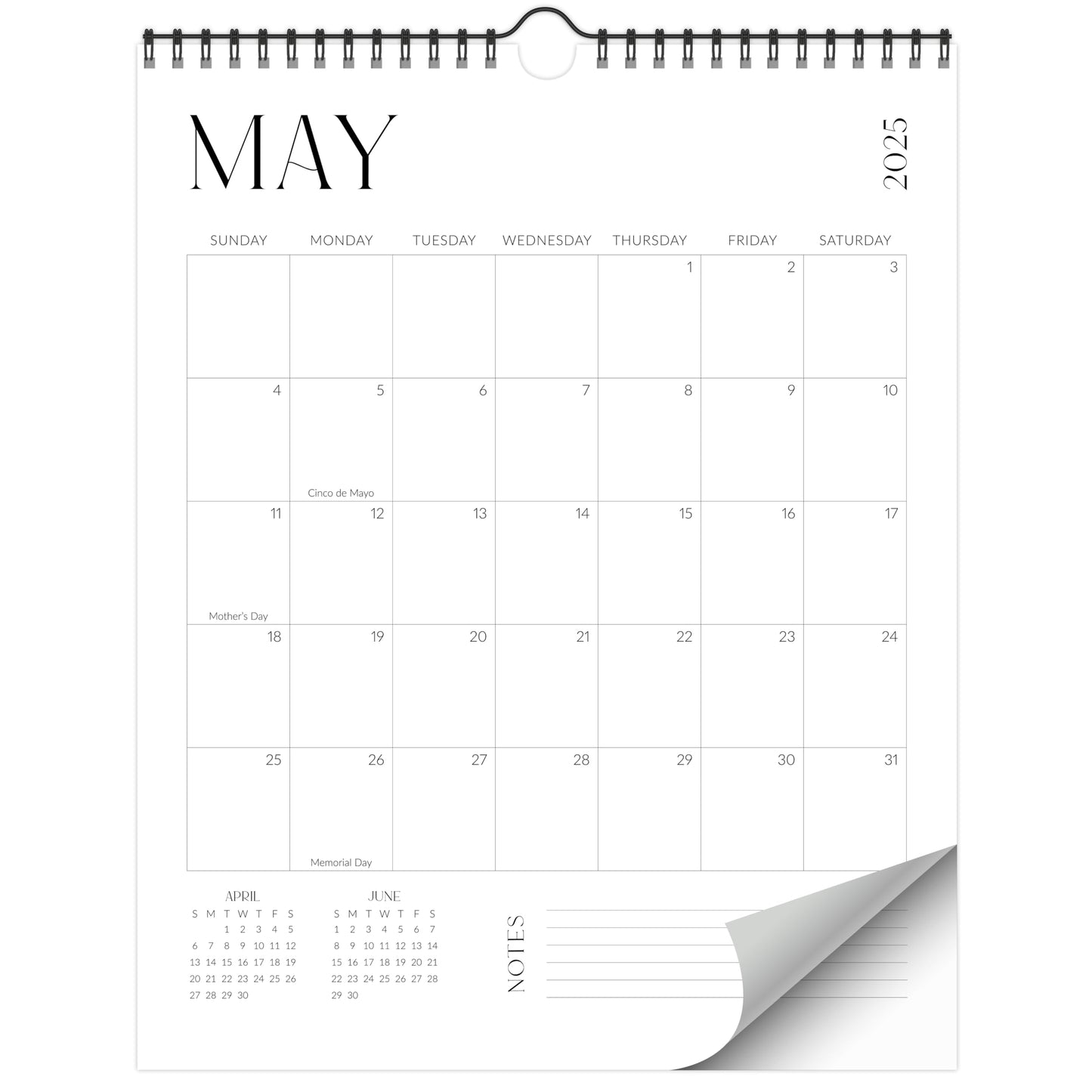 Beautiful 2025-2026 Wall Calendar - Runs from January 2025 until July 2026 - 14.5"x11.5" Office Wall Calendar for Easy Organizing