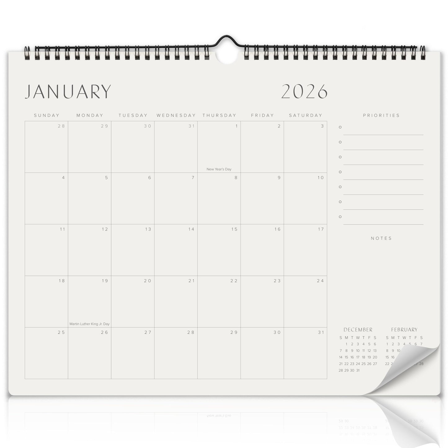 Beautiful 2026 Wall Calendar - Runs until December 2026 – 14.5"x11.5" Office Wall Calendar for Easy Organizing