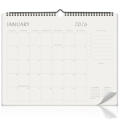 Beautiful 2026 Wall Calendar - Runs until December 2026 – 14.5"x11.5" Office Wall Calendar for Easy Organizing