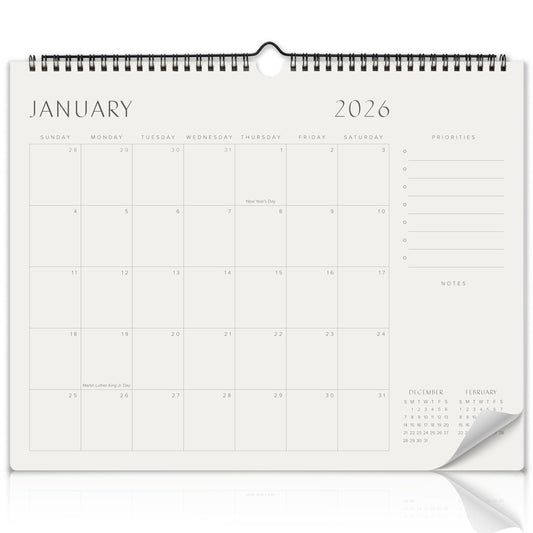 Beautiful 2026 Wall Calendar - Runs until December 2026 – 14.5"x11.5" Office Wall Calendar for Easy Organizing