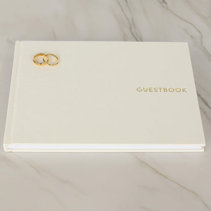 ZICOTO Beautiful Linen Wedding Guest Book for Your Wedding Reception - Simply Elegant Guestbook to Sign in and Add Polaroid Photos - The Perfect Baby Shower Guest Book and Addition to Your Big Day