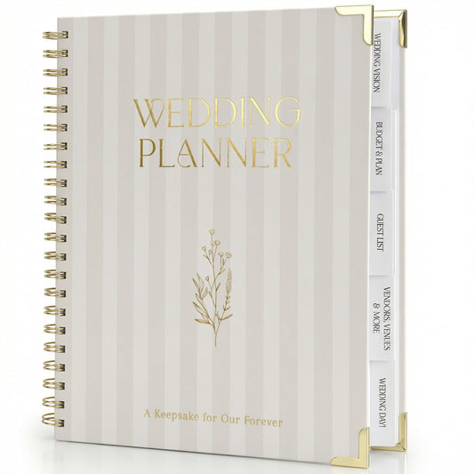 Beautiful Wedding Planner Book and Organizer - Perfect for Detailed Planning Of Your Big Day - Unique Engagement Gift for Newly Engaged Couples, Future Brides and Grooms