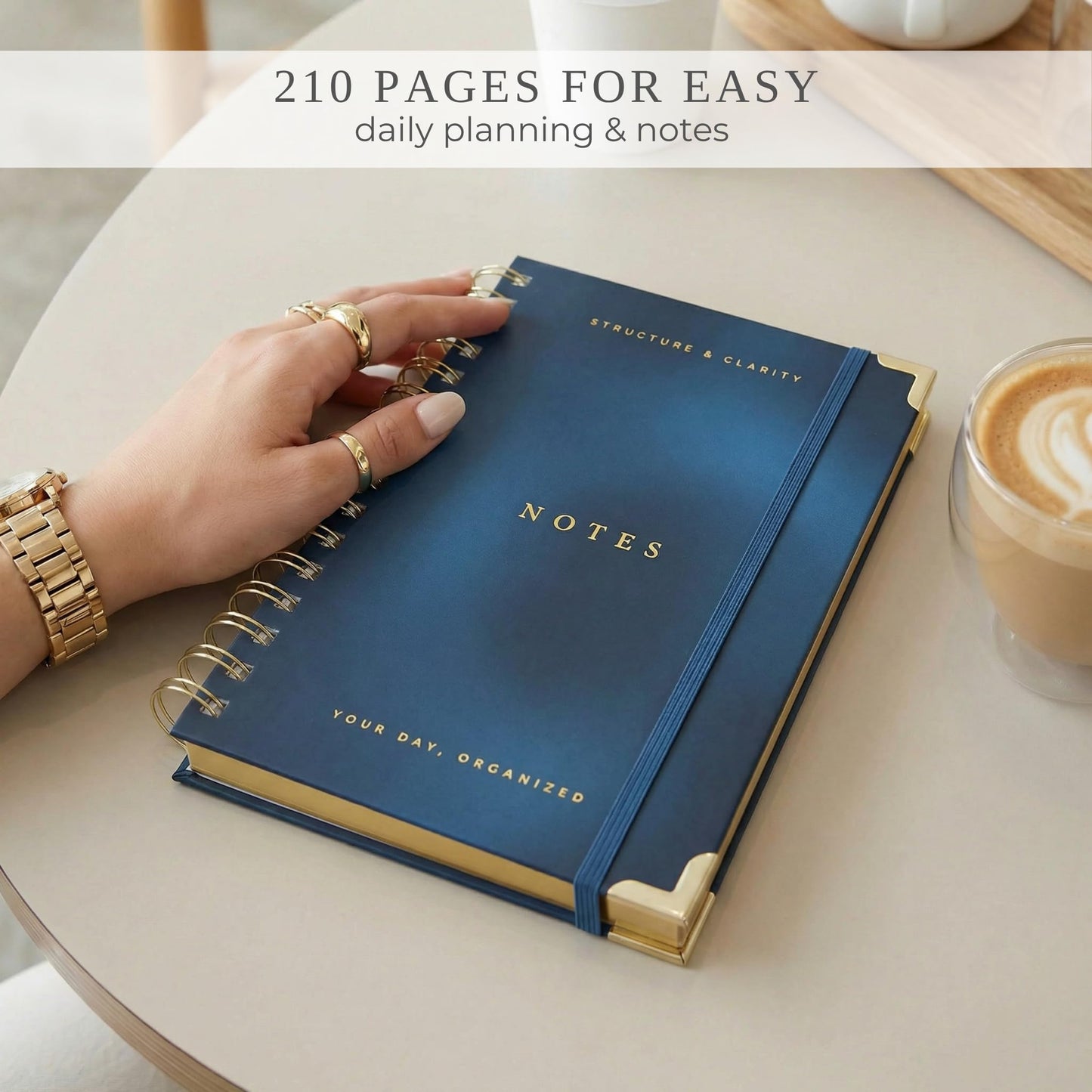 Aesthetic Daily Planner And Notebook With Hourly Schedule - Beautiful Spiral To do List Notepad For Work/Home to Organize Tasks And Appointments - Stylish School/Office Supplies Book For Women