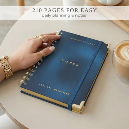 Aesthetic Daily Planner And Notebook With Hourly Schedule - Beautiful Spiral To do List Notepad For Work/Home to Organize Tasks And Appointments - Stylish School/Office Supplies Book For Women