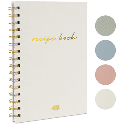 ZICOTO Aesthetic Blank Recipe Book with Linen Cover - The Perfect Recipe Notebook to Write in Your Own Recipes - Beautiful Blank Cookbook to Organize Your Recipes