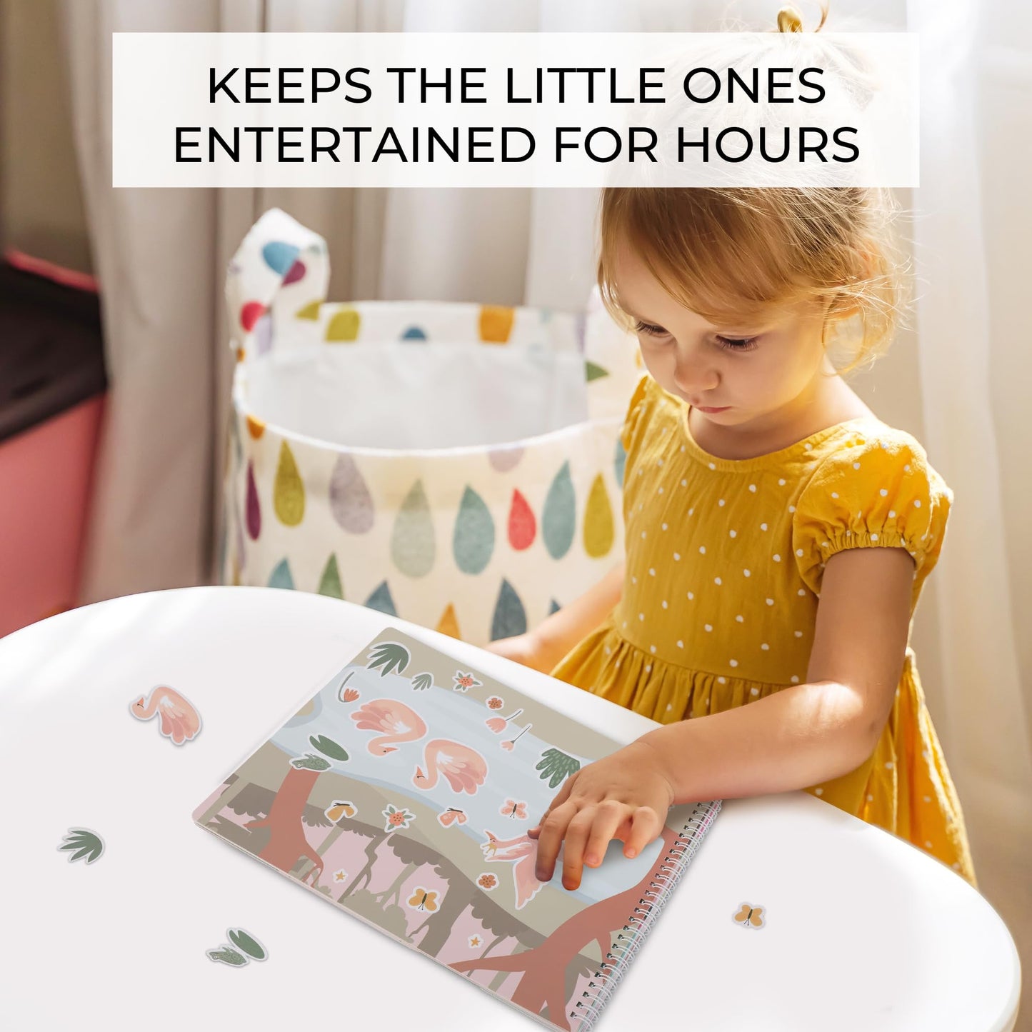 Fun Sticker Book for Girls 2-4 Years - Perfect Kids Activity Book with Beautiful Stickers & 12 Themes for Entertaining Toddlers 4-8 While Traveling - Incl. Princess, Unicorn & Coloring Pages