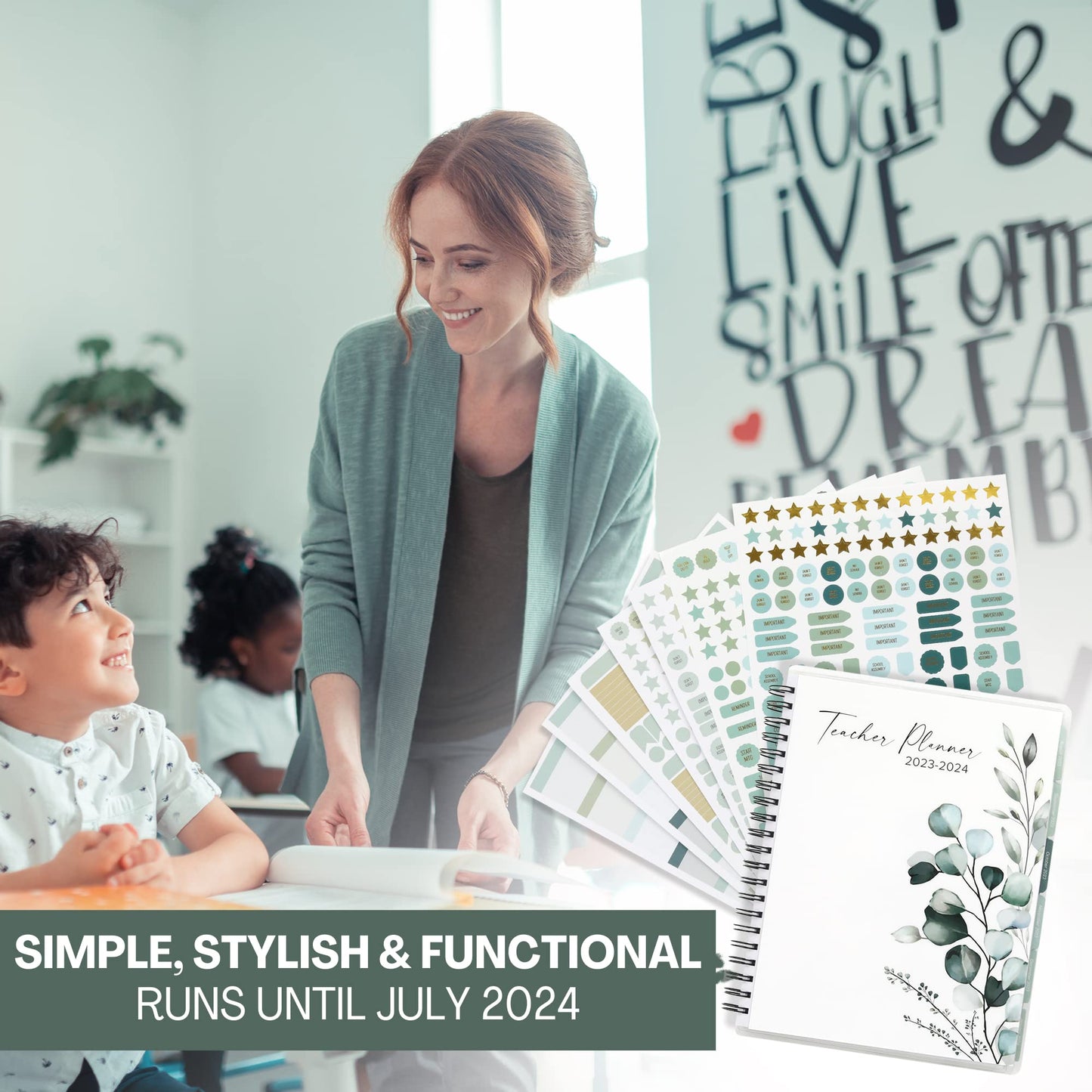 Simplified Teacher Planner For The 2023-2024 Academic School Year - Your All Incl. 8.5" x 11" Lesson Plan Book Supplies - Easily Organize Your Daily, Weekly & Monthly Classroom/Homeschool Schedule