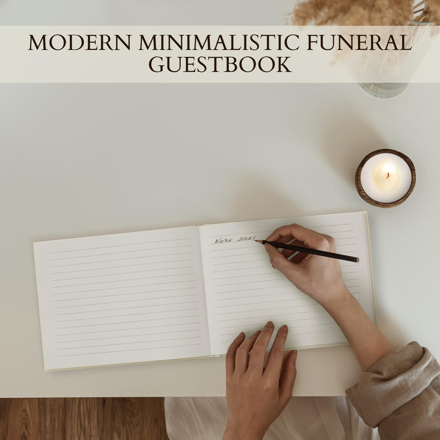 ZICOTO Beautiful Funeral Guestbook to Sign in - The Perfect Funeral Guest Book for Memorial Service