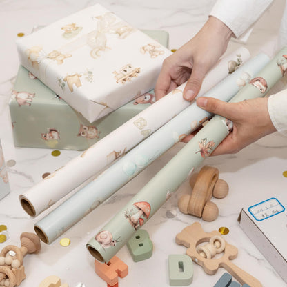 ZICOTO Beautiful Gift Wrapping Paper Rolls for Baby Shower - Cute Set of 3 Quality Rolls For Boys Birthdays & Baby Showers - Add a Touch of Magic to Every Gift You Wrap - 17 x 120 in