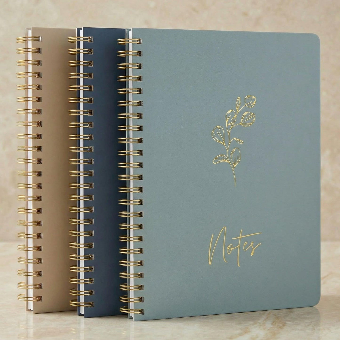 ZICOTO Aesthetic Spiral Notebook Set of 3 For Women - Cute College Ruled 8x6 Journal/Notebook with Large Pockets And Lined Pages - Perfect Supplies to Stay Organized at Work or School