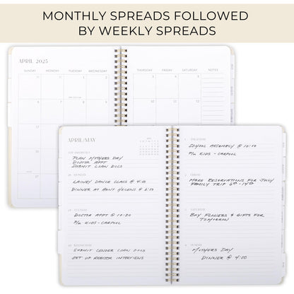 Beautiful 2025 Daily Planner - 7" x 10" Daily Planner for Women or Men with Weekly & Monthly Spreads for Easy Planning - Perfect Calendar Book To Organize All Tasks and Boost Productivity