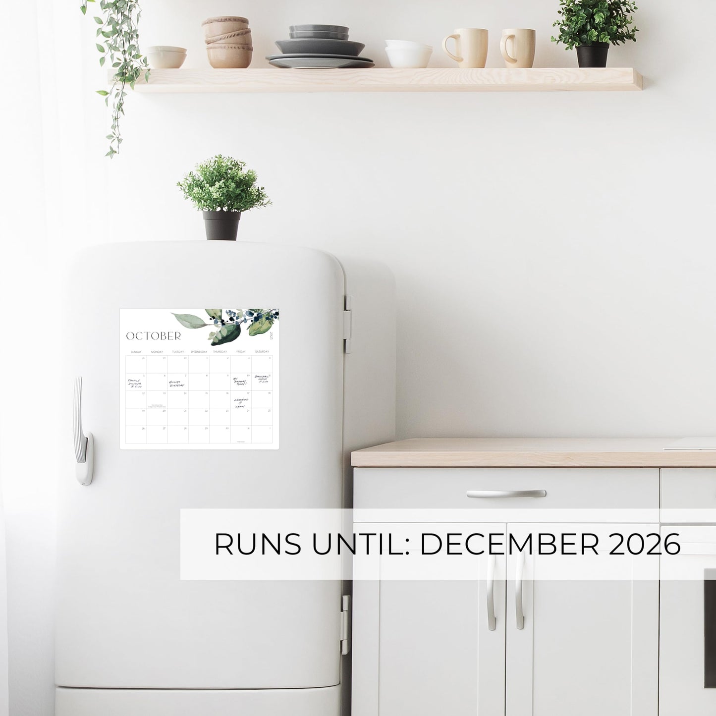 Beautiful 2025-2026 Magnetic Fridge Calendar - Runs From July 2025 Until December 2026 - The Perfect Monthly Refrigerator Calendar for Easy Organizing