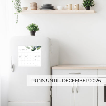 Beautiful 2025-2026 Magnetic Fridge Calendar - Runs From July 2025 Until December 2026 - The Perfect Monthly Refrigerator Calendar for Easy Organizing