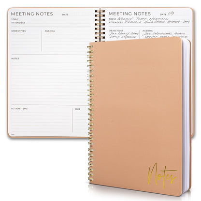 Beautiful Meeting Notebook For Work Organization - Easily Take Notes And Keep Agendas on Track - The Perfect Office Planner Supplies for Women & Men to Professionally Manage Business Projects - Pink