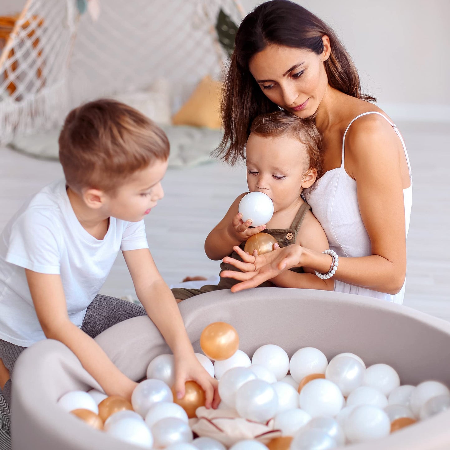 Large Foam Ball Pit for Toddlers - This Stylish Ball Pit Creates a Fun and Safe Play Area for Your Kids & Babies - Soft Ballpit That Fits Nicely with Any Decor - Balls not Incl.