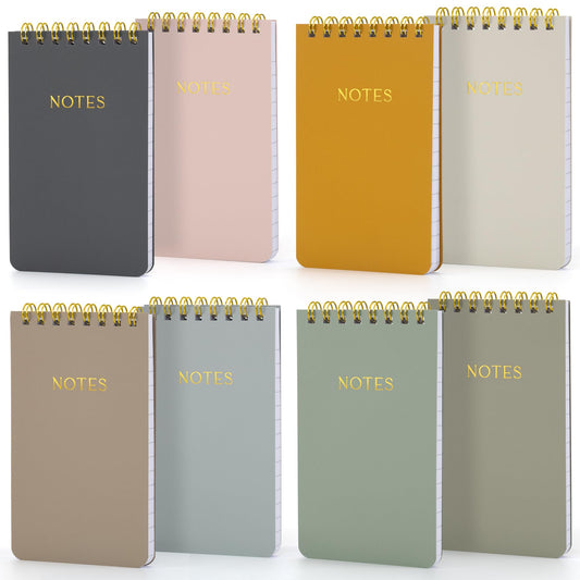 ZICOTO Aesthetic Pocket Notebooks Set Of 8 - Small 3x5 Spiral Notepads With Lined Pages For Women - The Perfect Little Mini Pads to Stay Organized and Boost Productivity at Work or School