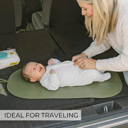 Beautiful Portable Baby Changing Pad - Wipeable and Easy to Clean Diaper Changing Mat - The Perfect Waterproof Vegan Leather Pad for Traveling