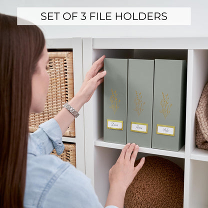 ZICOTO Beautiful Magazine Holder Set Of 3 - Sturdy File Holder to Organize Your Desk Or Shelves - The Perfect Office Storage to Effortlessly Organize Your Paperwork/Files, Magazines, Books Or Binders