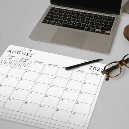 Aesthetic 2026 Desk Calendar - Runs From January 2026 Until July 2027 - Large Minimalistic Office Desktop/Wall Calendar 16"x12" for Easy Organizing