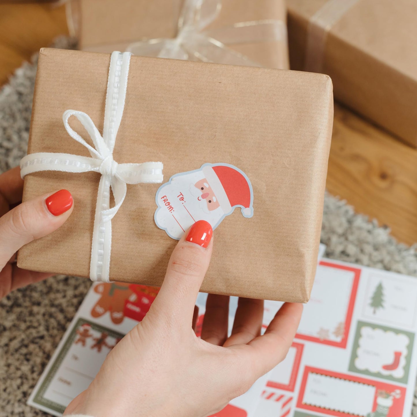 Beautiful Christmas Gift Tag Stickers - 110 Quality Holiday Sticker Labels for Personalizing Your Holiday Presents - Spread Joy and Cheer with These Festive Christmas Name Tags