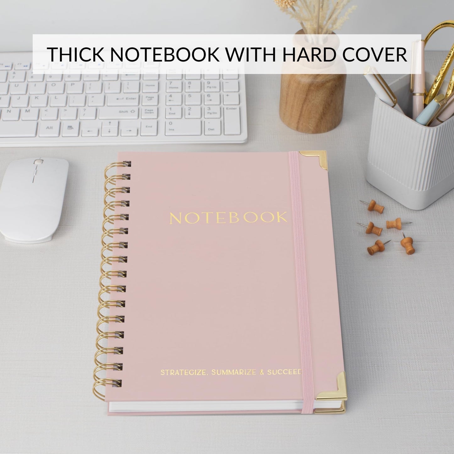 Beautiful Thick Meeting Notebook For Work - Perfect To Keep Track Of +200 Meetings - Stylish And Effective Office Planner Supplies for Women & Men to Organize All Your Agendas Or Business Projects