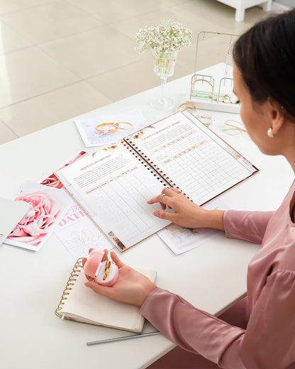 Beautiful Boho Wedding Planner Book and Organizer - Enhance Excitement and Makes Your Countdown Planning Easy - Unique Engagement Gift for Newly Engaged Couples, Future Brides and Grooms,9 X 11 inches