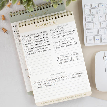 ZICOTO Beautiful To Do List Note Pads Set Of 2 for Easy Daily Planning - The Perfect Work Notepads, Notebooks and Office Desk Supplies For Women - Perfect to Effectively Organize Your Tasks