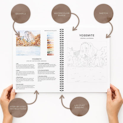 Beautiful Watercolor Workbook for Beginners - Relaxing & Easy to Paint