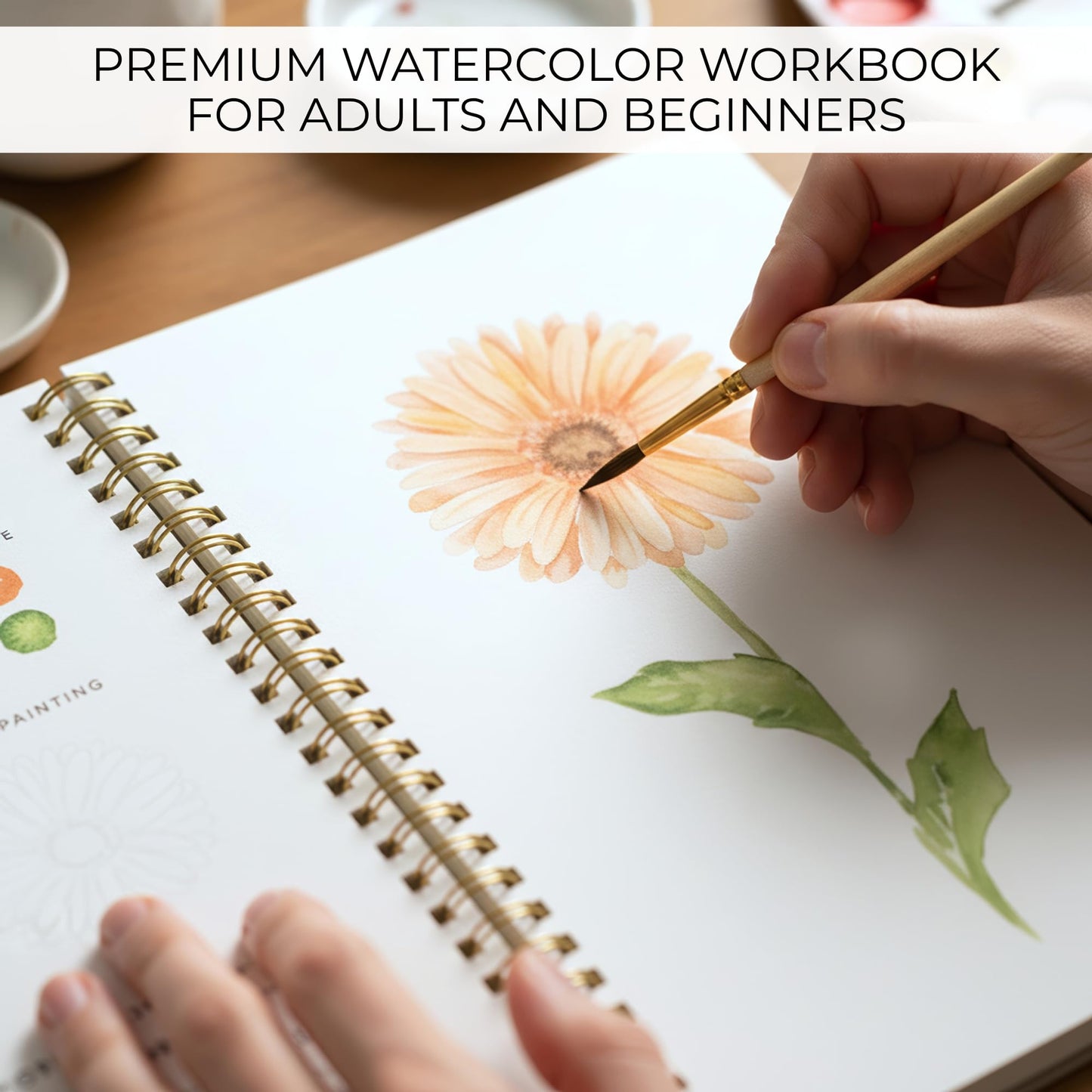 Beautiful Watercolor Workbook for Beginners - Relaxing & Easy to Paint Water Coloring Book with Floral Designs on Premium Paper - Perfect for Gifting to Spark Creativity & Joy for Adults