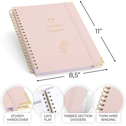 Aesthetic Teacher Planner For The 2025-2026 Academic School Year - Your All Incl. 8.5" x 11" Lesson Plan Book Supplies - Easily Organize Your Daily, Weekly & Monthly Classroom/Homeschool Schedule