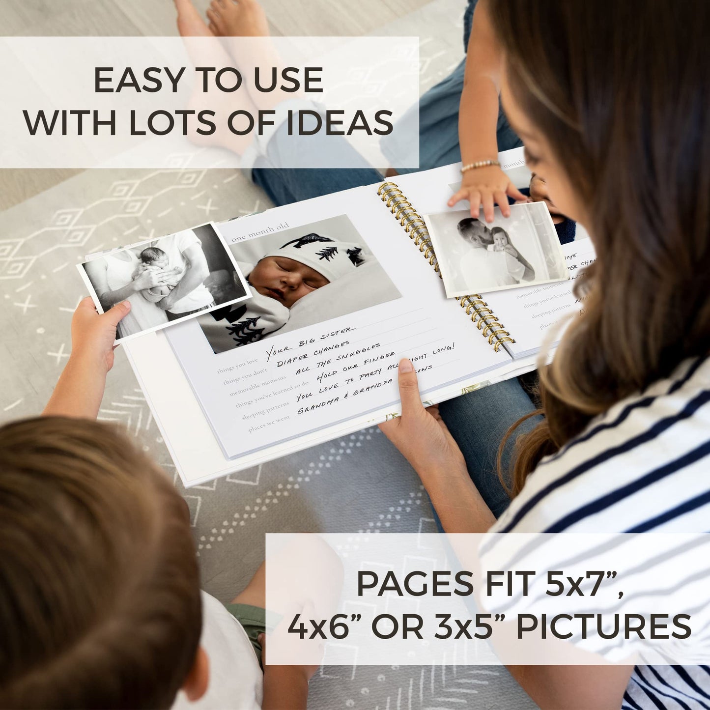 Keepsake Baby Memory Book for Boys & Girls - Timeless First 5 Year Baby Book Photo Album - Gender Neutral Journal Scrapbook - Record a Milestone for Every Event from Birth to Age 5