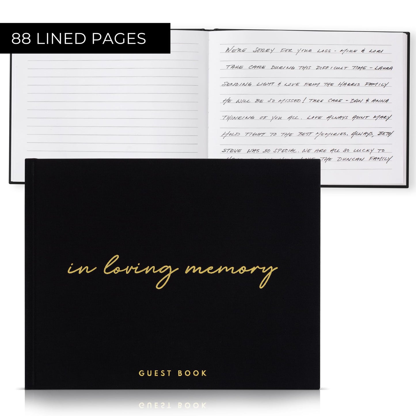 ZICOTO Beautiful Linen Funeral Guest Book for The Celebration of Life - The Perfect in Loving Memory Book with Ample Space to Sign in for Guests - Premium Craftsmanship for Honoring Loved Ones