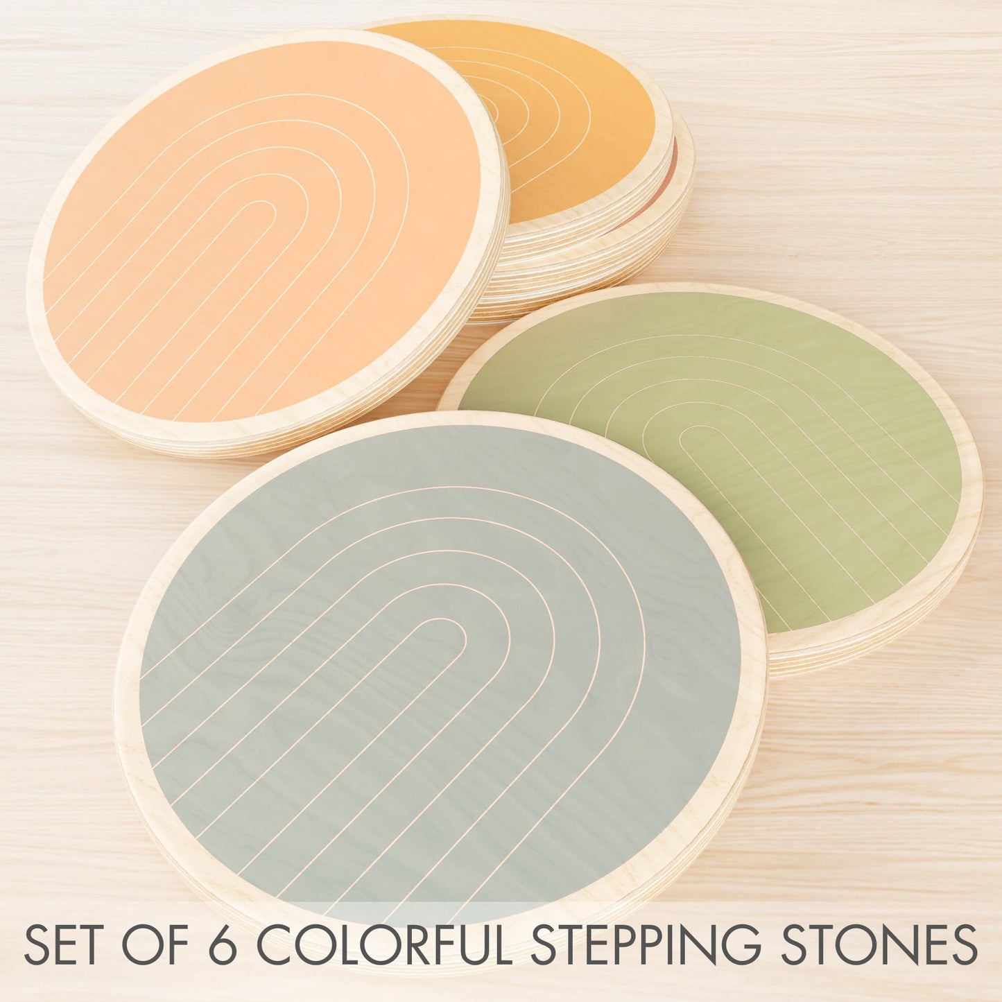 ZICOTO Fun Stepping Stones for Kids - Perfect Toddler Indoor/Outdoor Activity to Improve Balance and Coordination Skills - Safe Non-Slip Obstacle Course and Sensory Toy Set of 6 for Ages 1-3, 3-4
