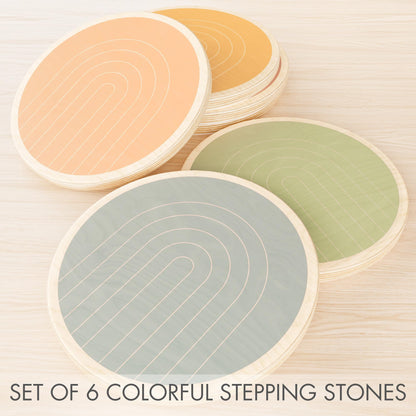 ZICOTO Fun Stepping Stones for Kids - Perfect Toddler Indoor/Outdoor Activity to Improve Balance and Coordination Skills - Safe Non-Slip Obstacle Course and Sensory Toy Set of 6 for Ages 1-3, 3-4